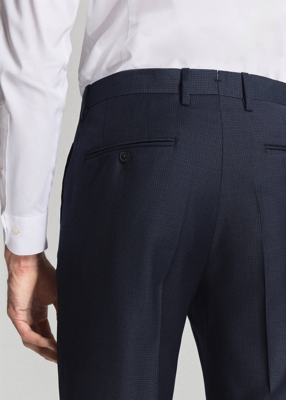 Turin suit trousers, 100% virgin wool, slim fit — Dark Navy