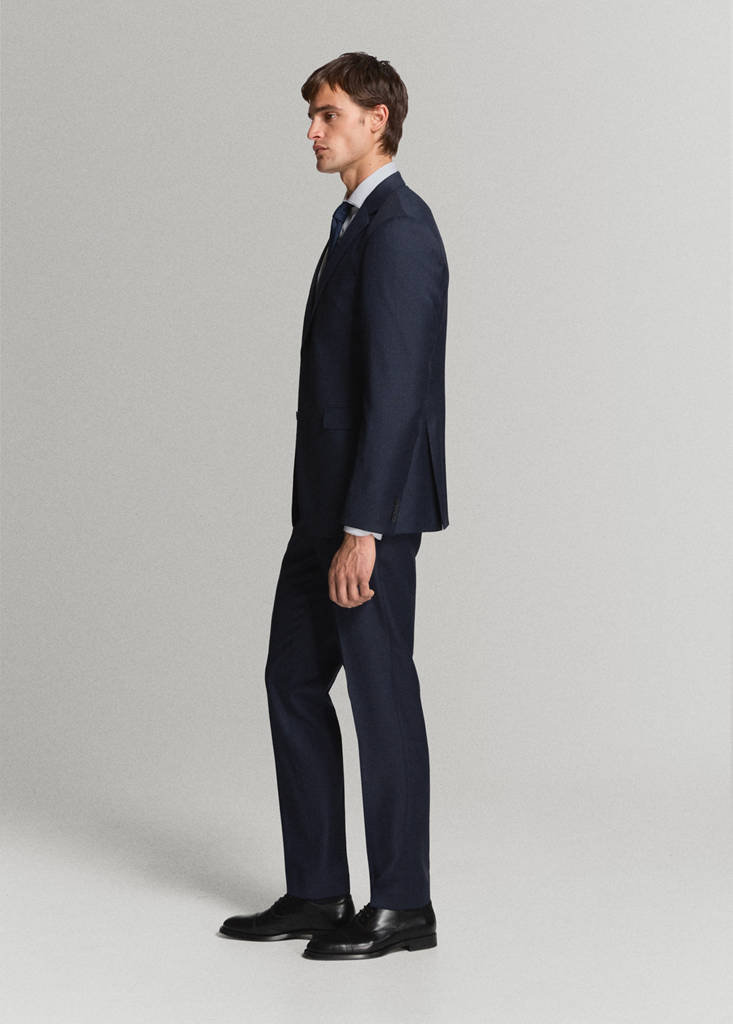 Turin 100% wool suit trousers — Dark Navy