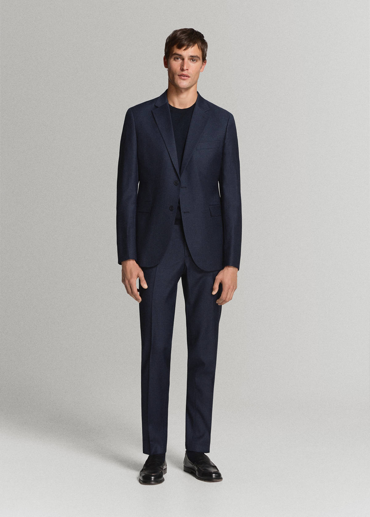 Turin suit trousers, 100% virgin wool, slim fit — Dark Navy