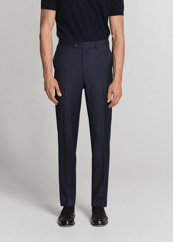 Turin 100% wool suit trousers — Dark Navy