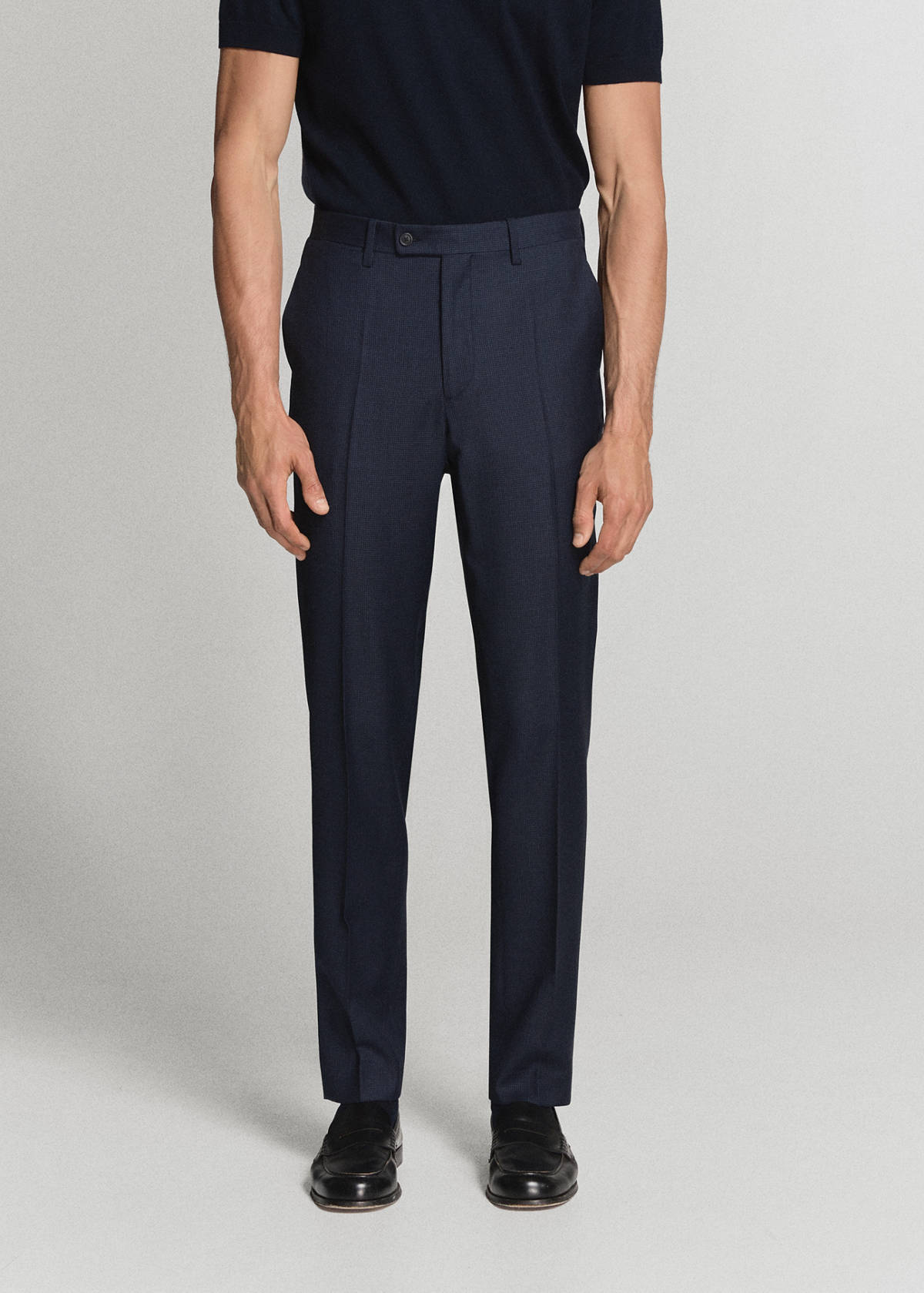 Turin suit trousers, 100% virgin wool, slim fit — Dark Navy