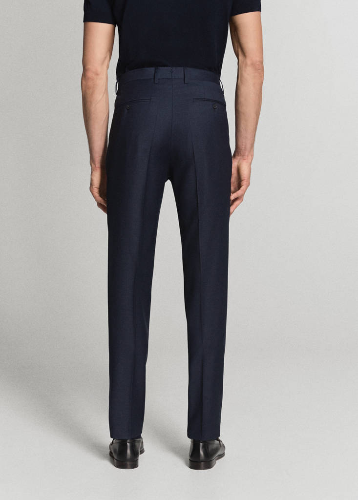 Turin 100% wool suit trousers — Dark Navy