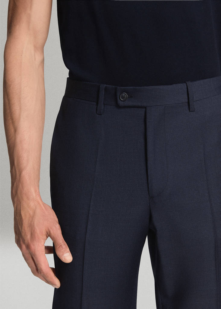Turin 100% wool suit trousers — Dark Navy