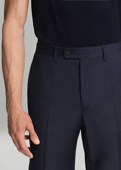 Turin suit trousers, 100% virgin wool, slim fit — Dark Navy 13