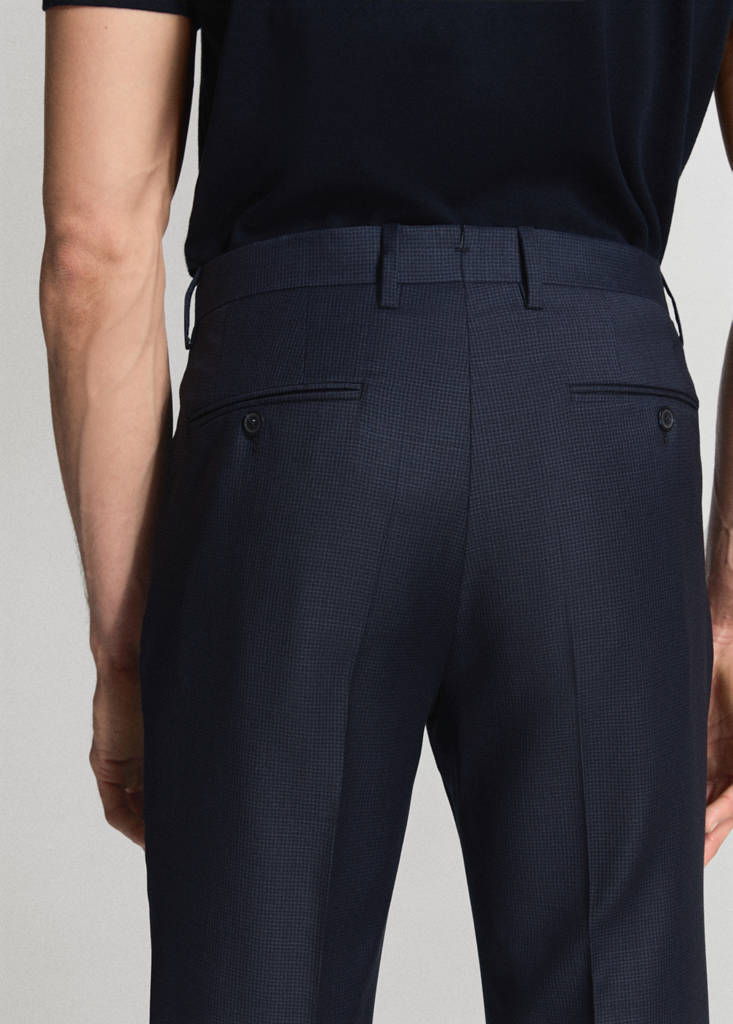 Turin 100% wool suit trousers — Dark Navy