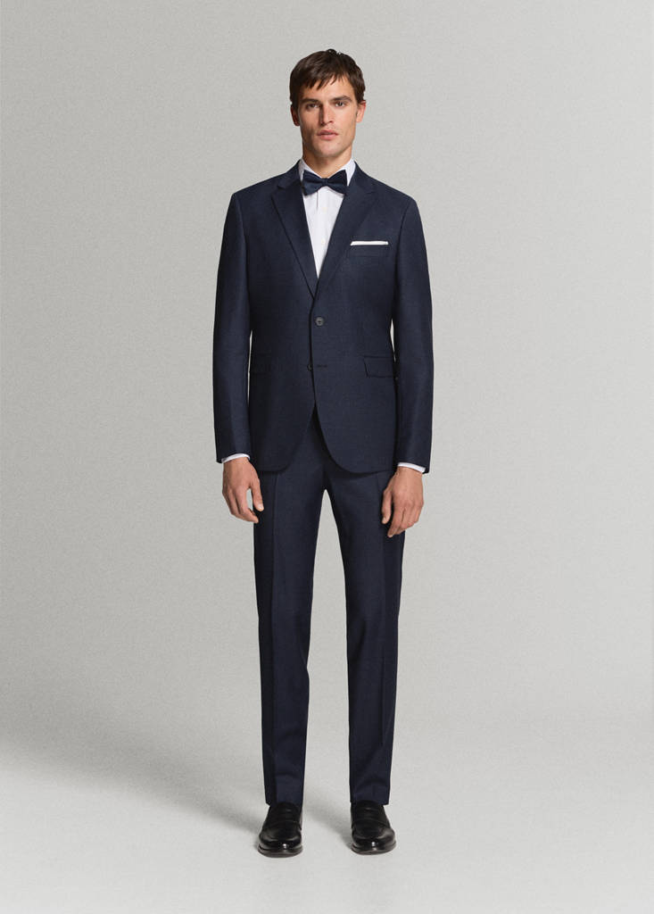 Turin 100% wool suit trousers — Dark Navy