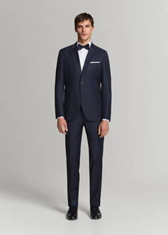 Turin suit trousers, 100% virgin wool, slim fit — Dark Navy 17