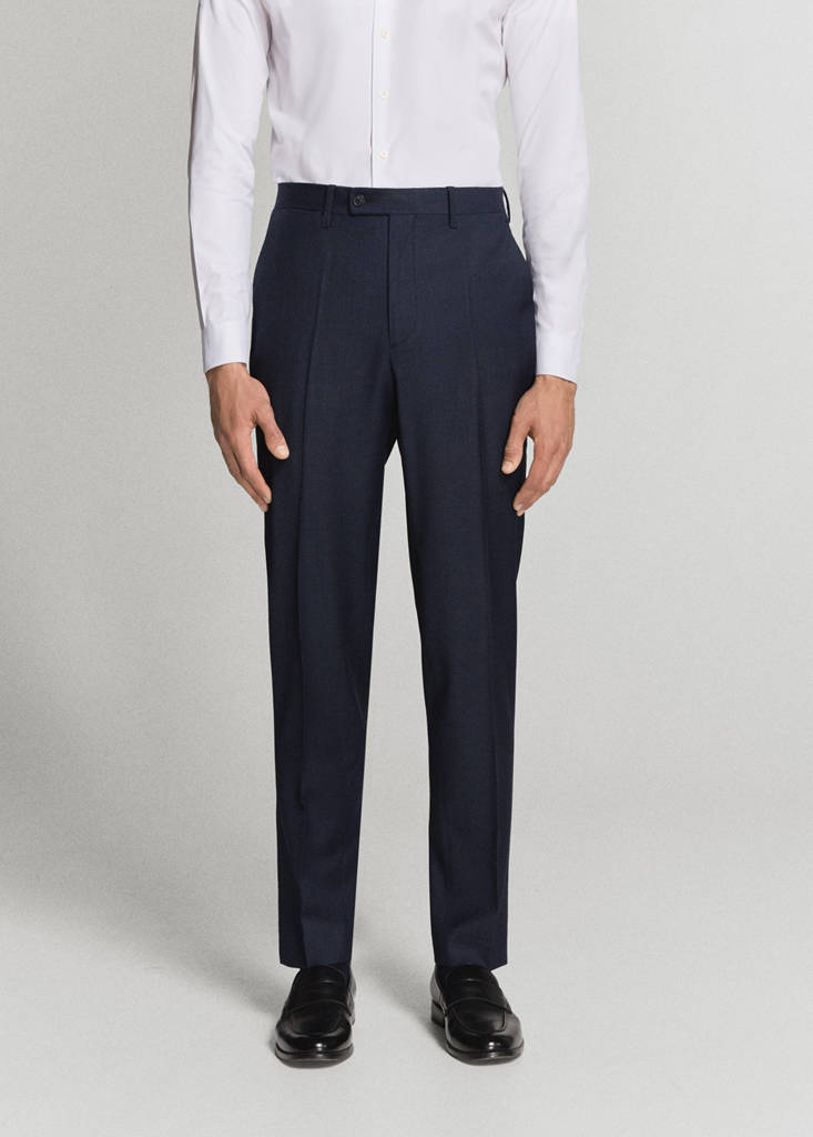 Turin 100% wool suit trousers — Dark Navy