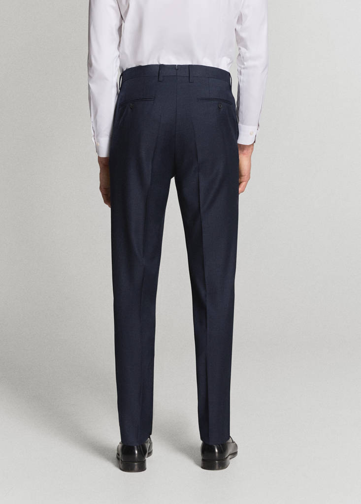 Turin 100% wool suit trousers — Dark Navy