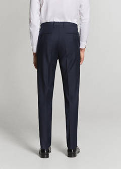 Turin suit trousers, 100% virgin wool, slim fit — Dark Navy 18