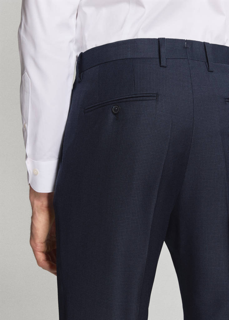 Turin 100% wool suit trousers — Dark Navy