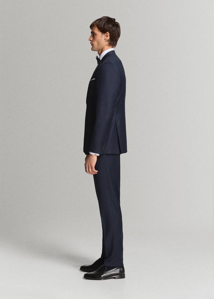 Turin 100% wool suit trousers — Dark Navy