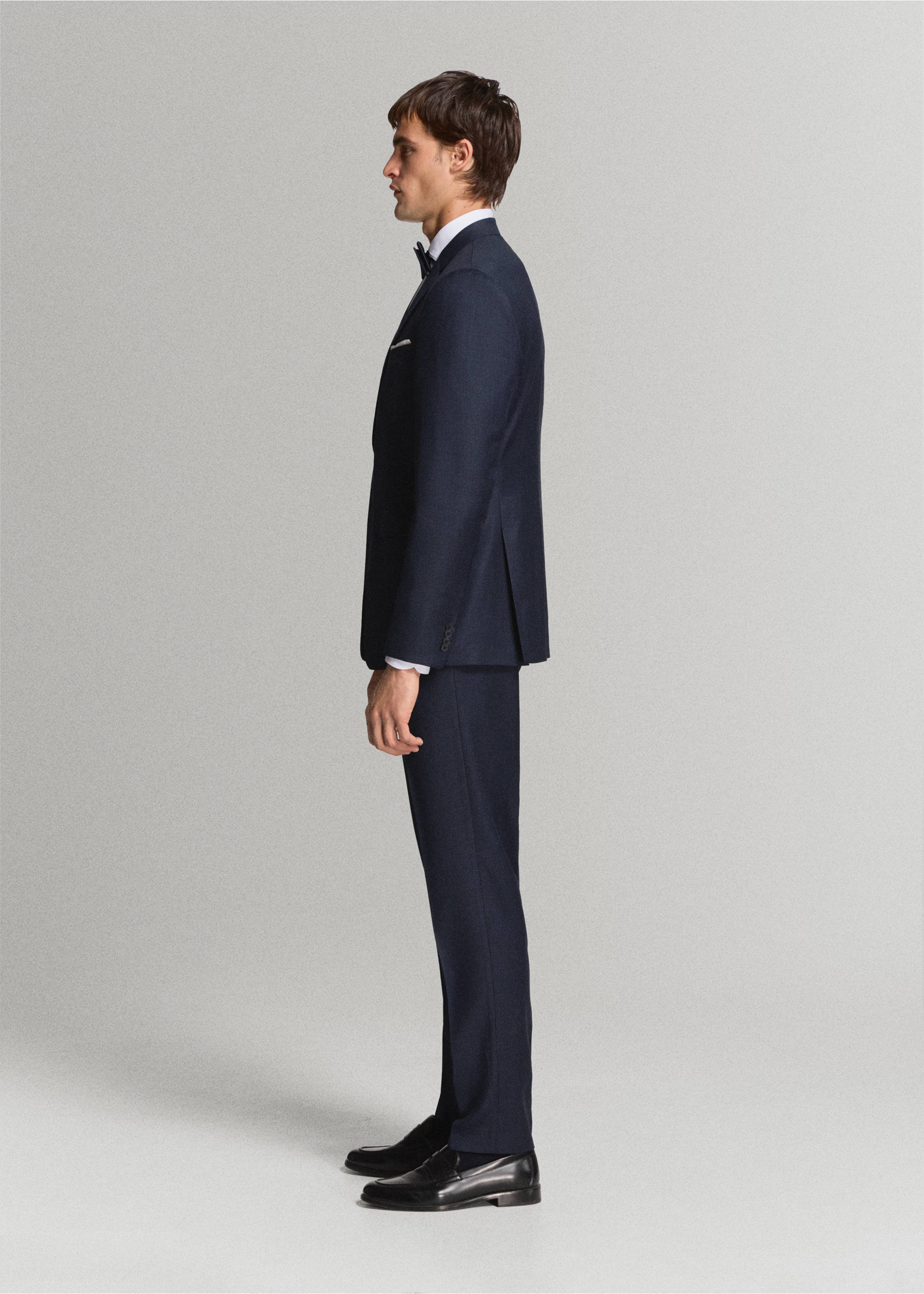 Pantalón azul marino de corte slim con americana de traje a juego., Azul marino oscuro. Ref: 37091401-02.