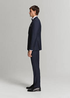 Turin suit trousers, 100% virgin wool, slim fit — Dark Navy 20
