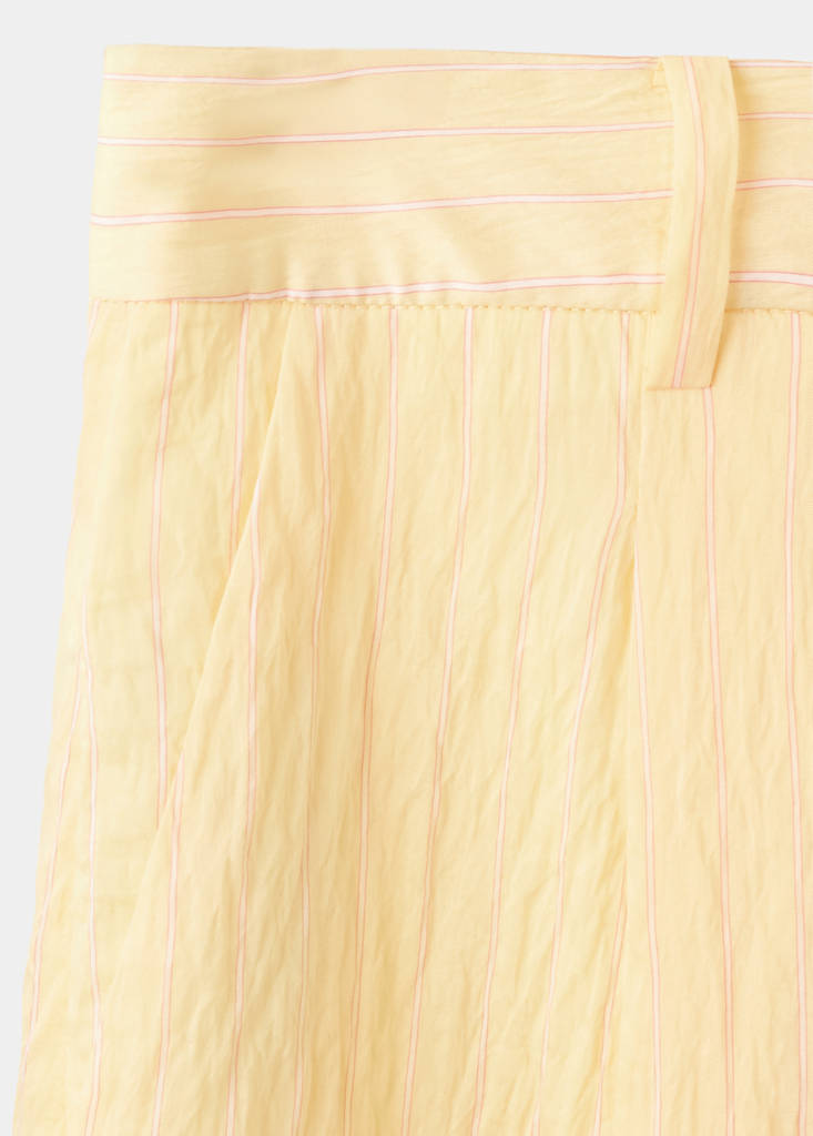 Striped lyocell trousers — Pastel Yellow