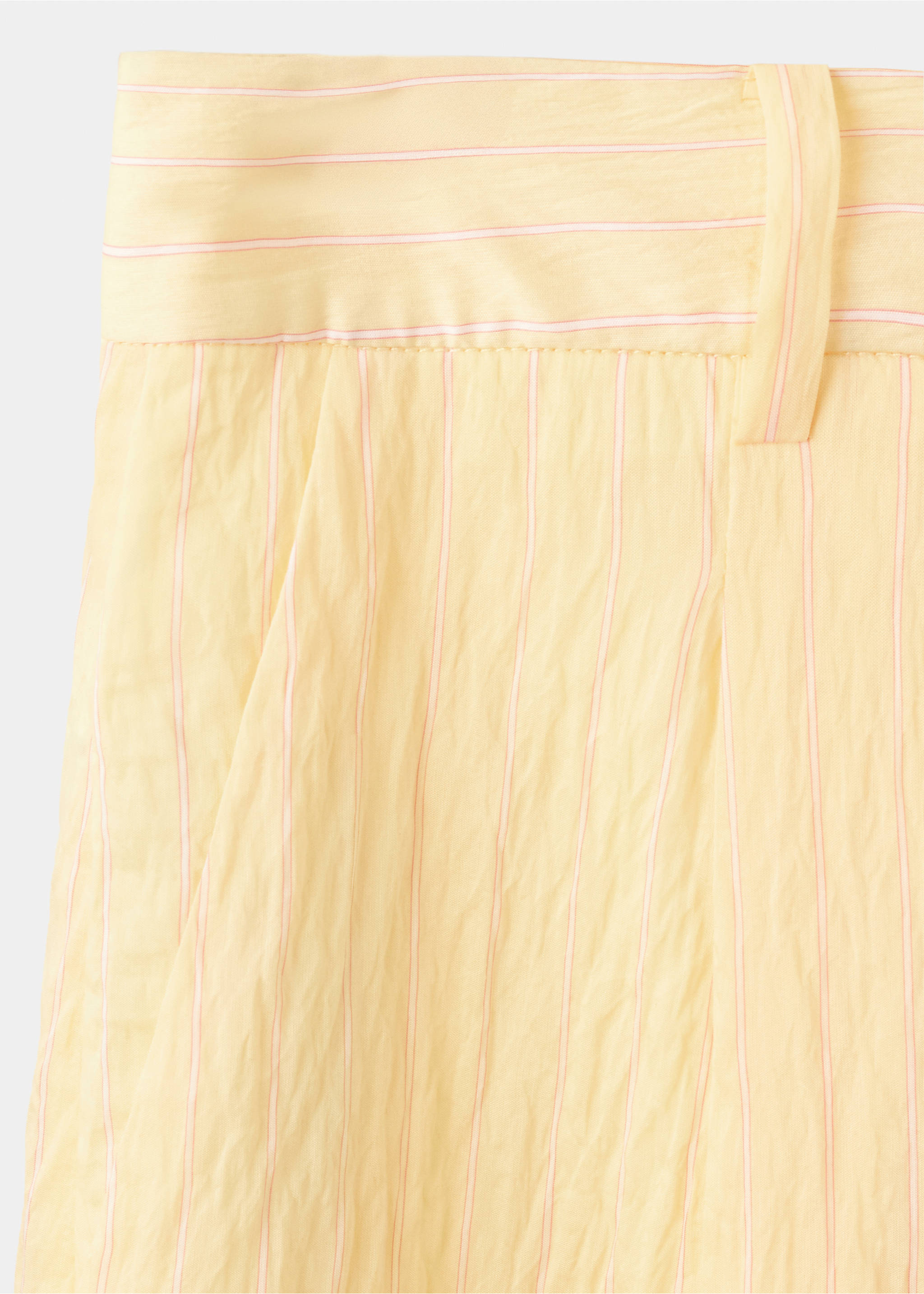 Striped lyocell trousers - Details of the article 0, Pastel Yellow. Ref: 37091402-00.