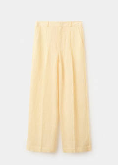 Striped lyocell trousers — Pastel Yellow 5