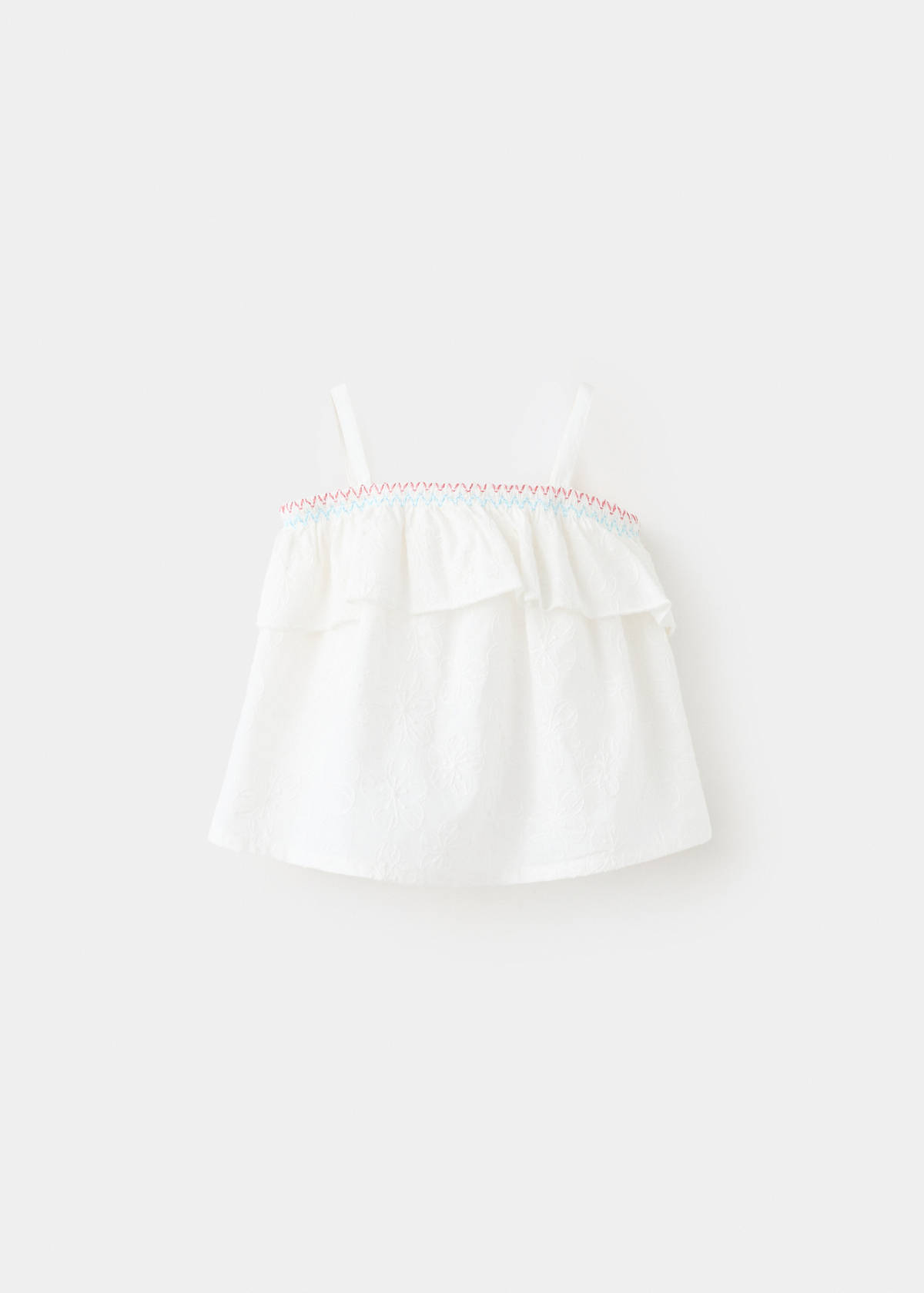Cotton blouse with embroidered details — Off White