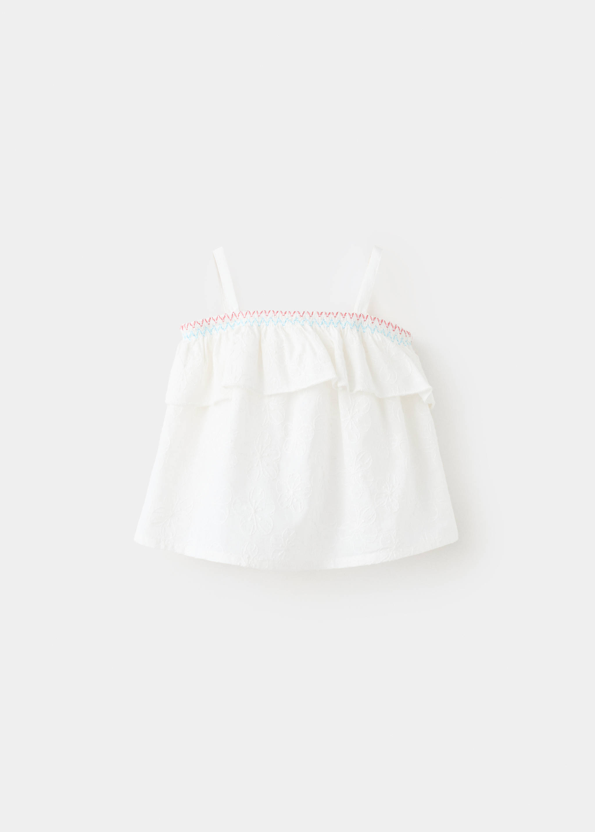 Cotton blouse with embroidered details - Reverse of the article