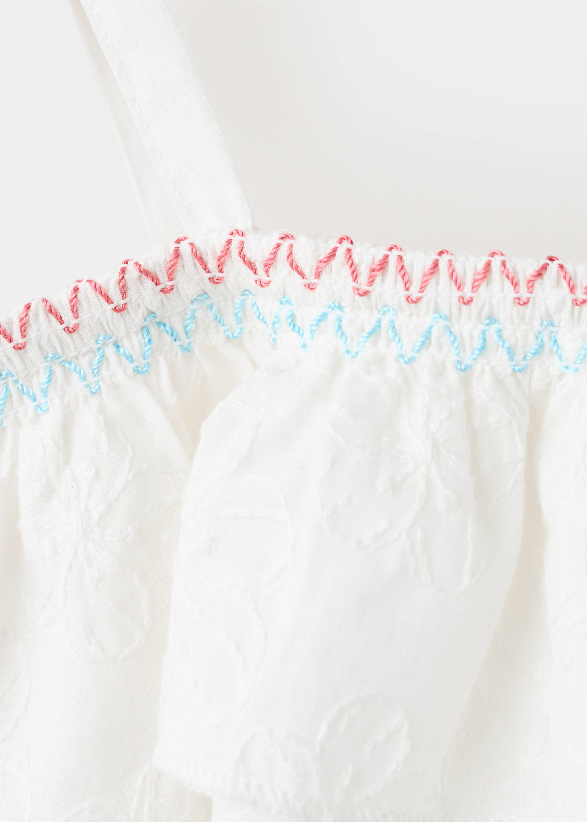 Cotton blouse with embroidered details - Details of the article 8, Off White. Ref: 37091403-00.
