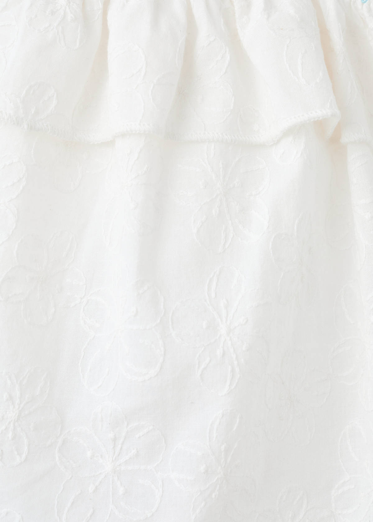 Cotton blouse with embroidered details — Off White