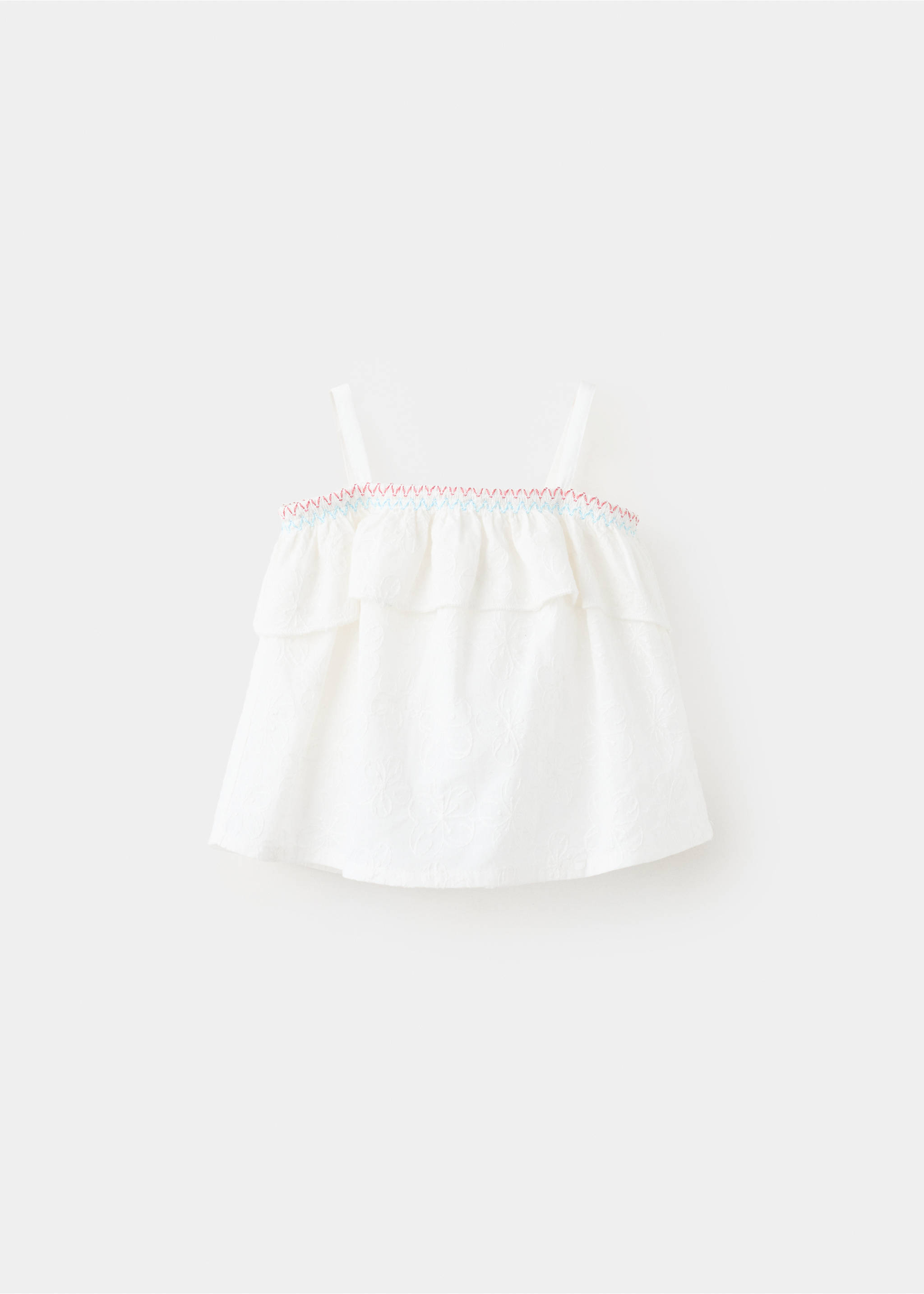 Cotton blouse with embroidered details - Article without model, Off White. Ref: 37091403-00.