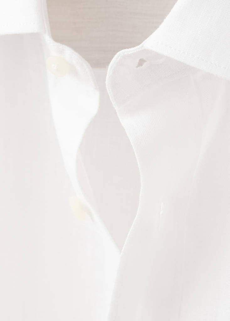 Regular-fit 100% linen shirt — White