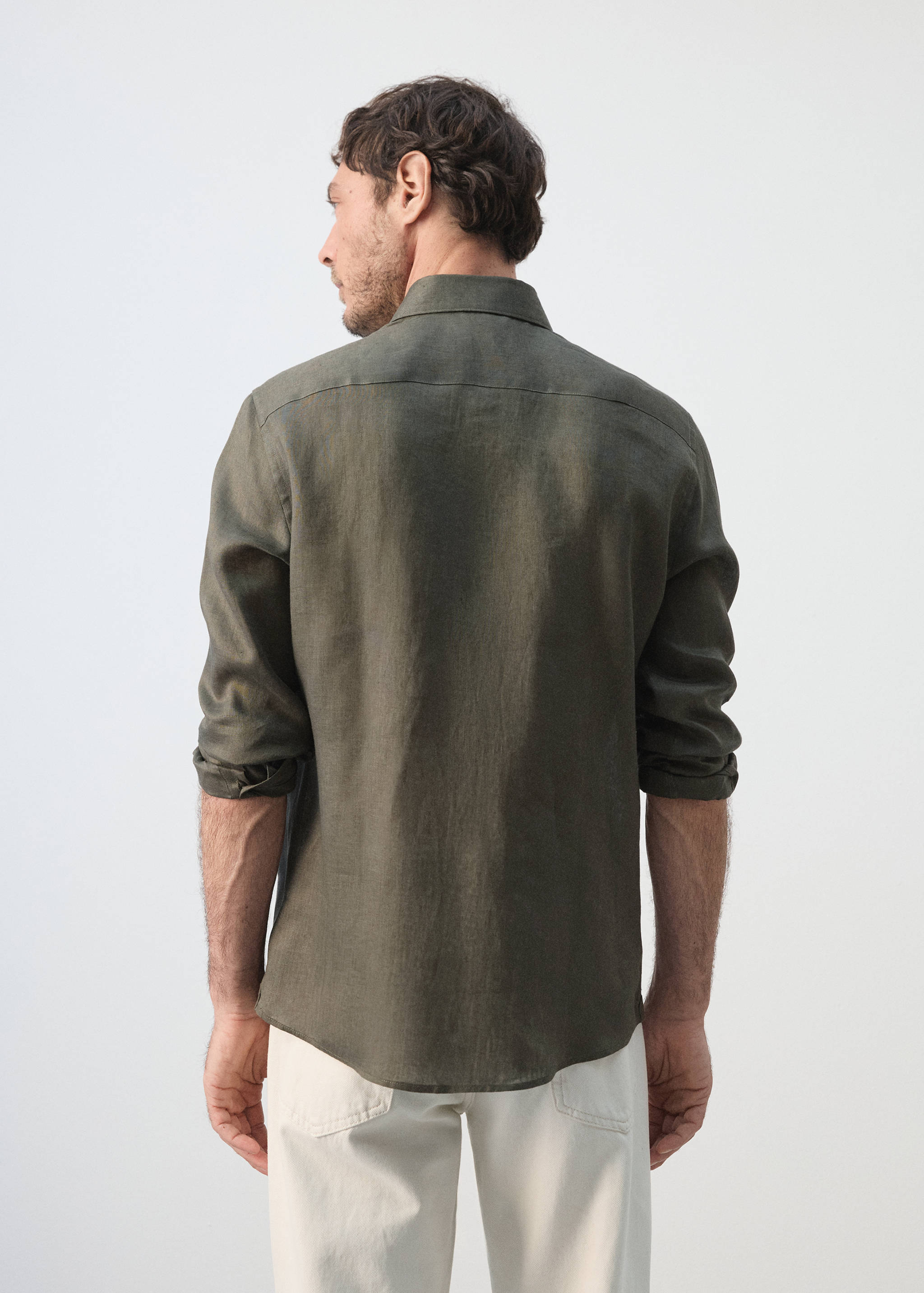 Regular-fit 100% linen shirt - Reverse of the article