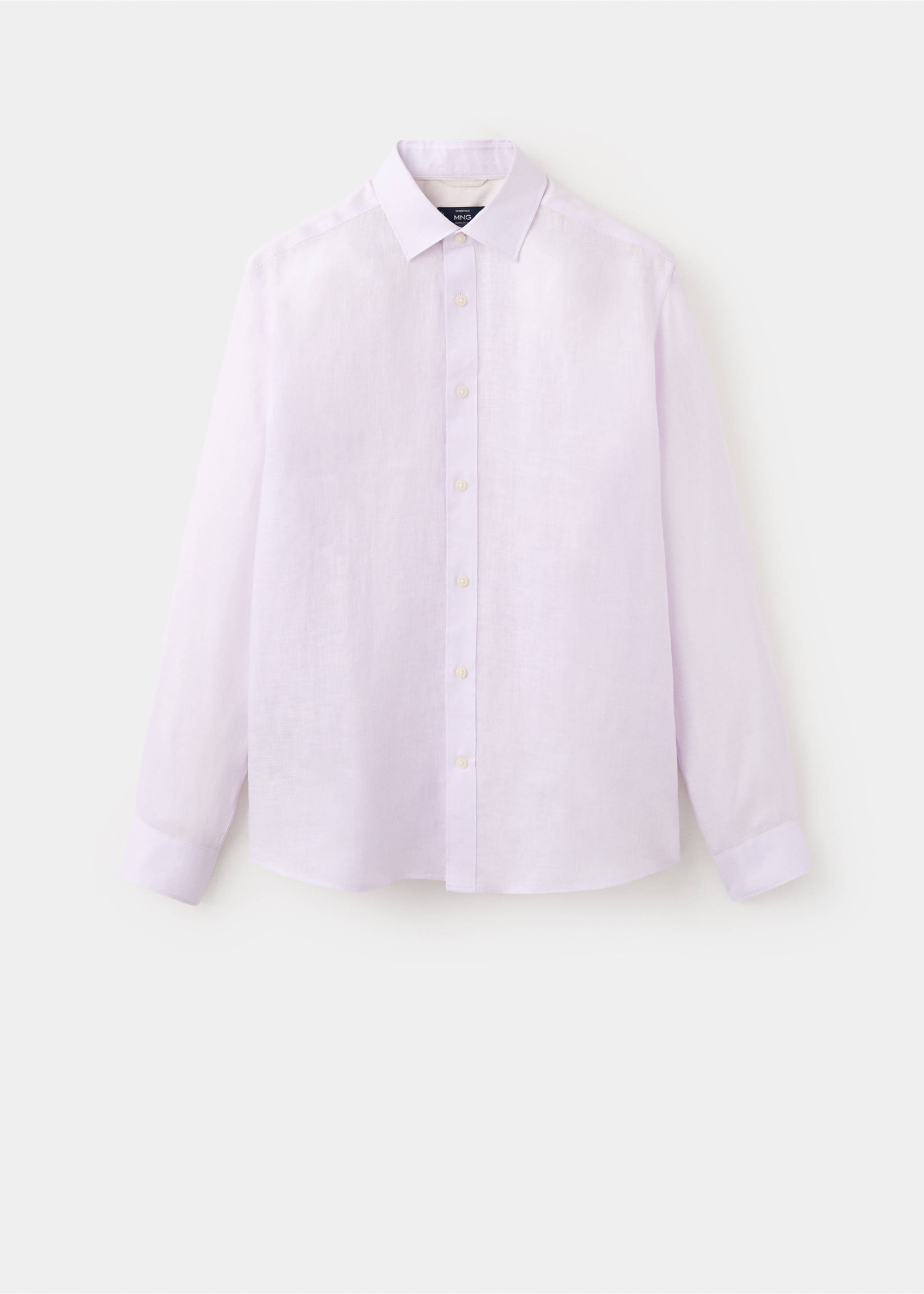 Camisa regular fit 100% lino - Artículo sin modelo, Rosa palo. Ref: 37091405-00.