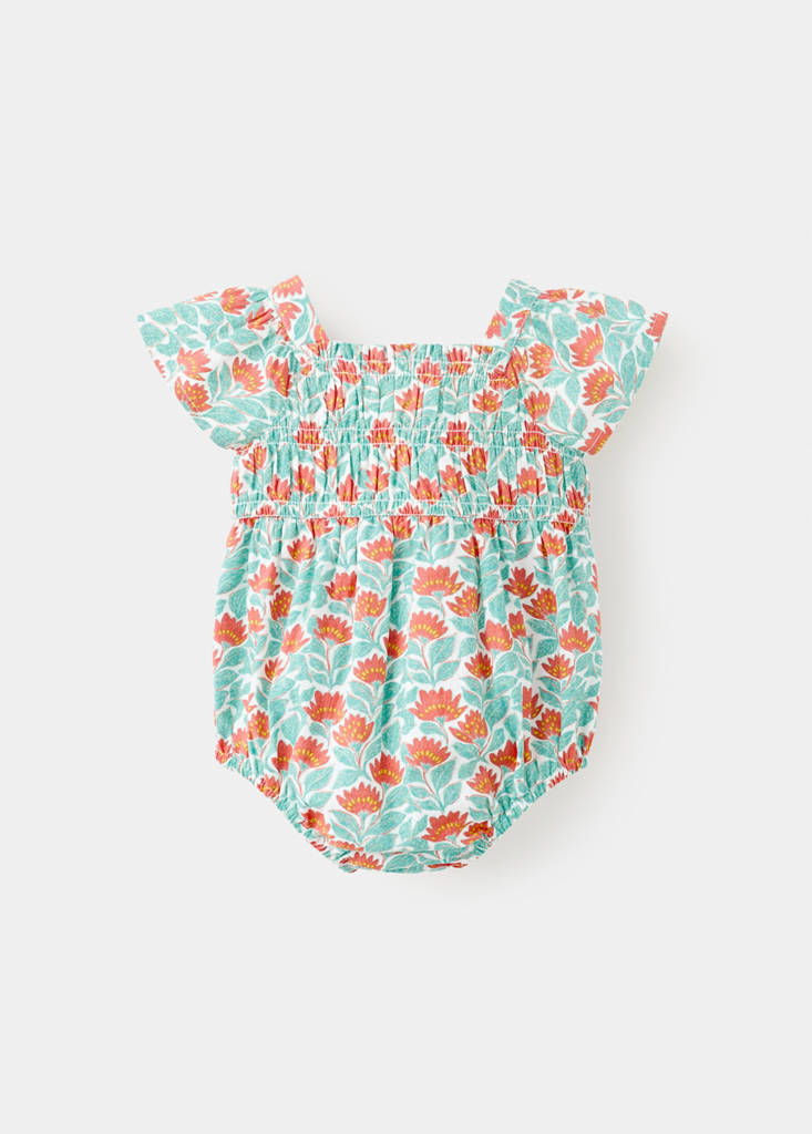 Floral-print romper suit — Off White