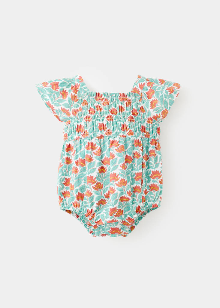 Floral-print romper suit — Off White