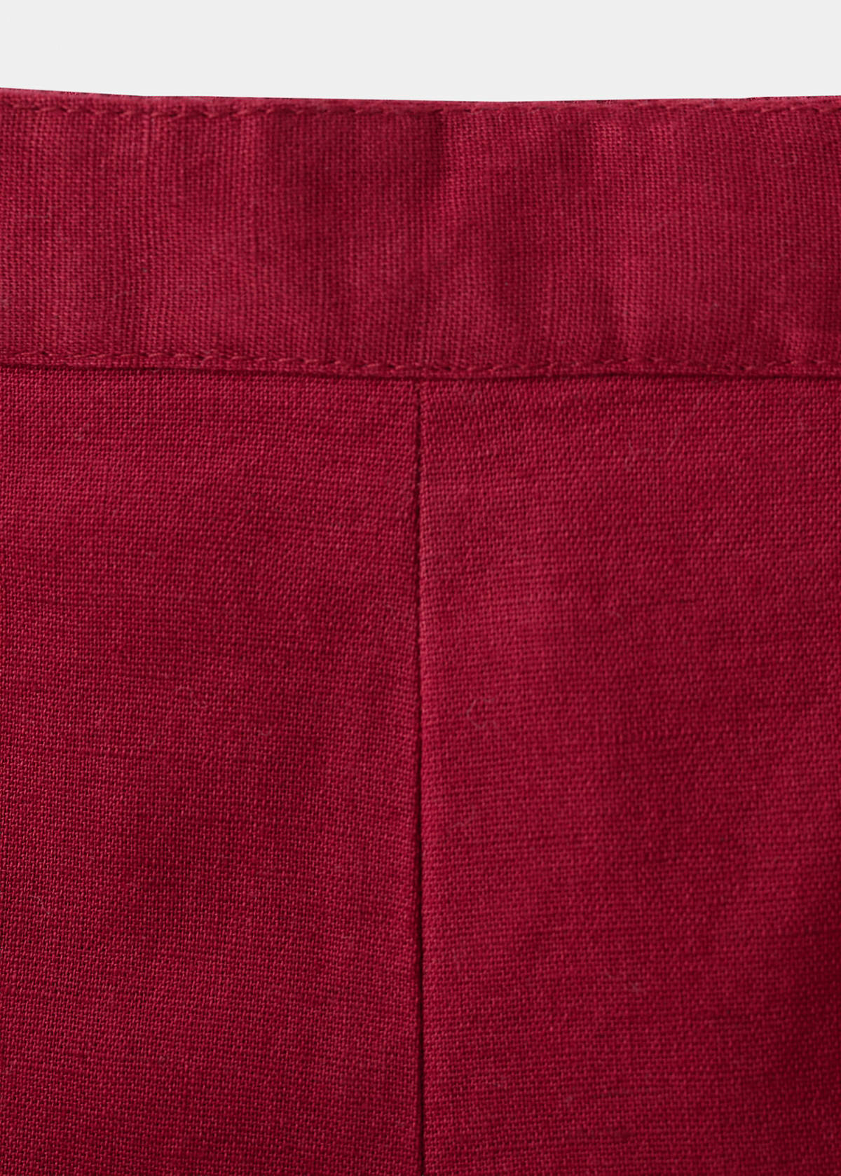 Short linen cotton beaded — Maroon
