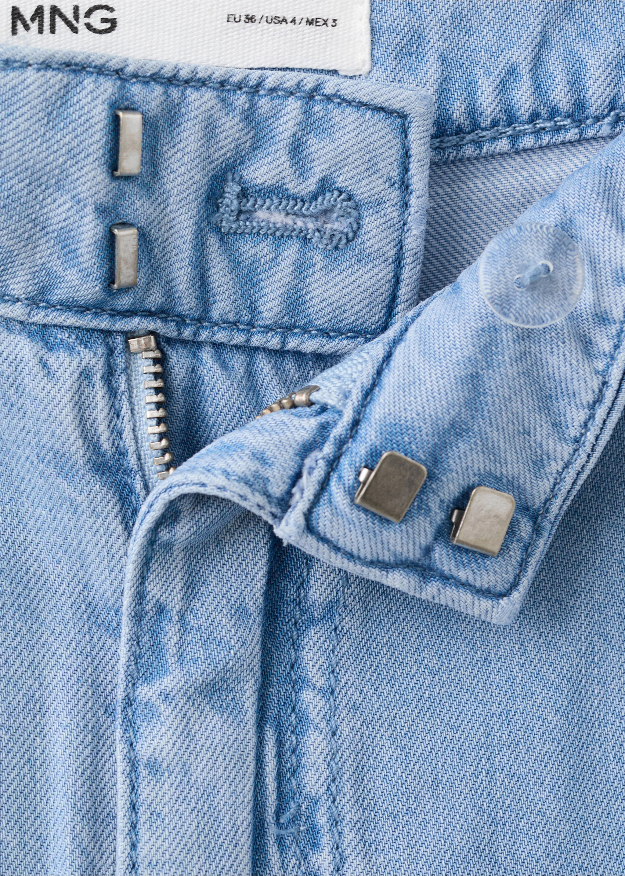 High-waisted harem jeans - Details of the article 8, Light Blue. Ref: 37091409-00.