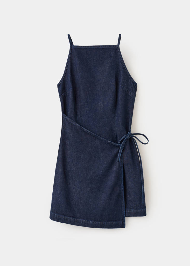 Strappy dress with tie detail — Open Blue