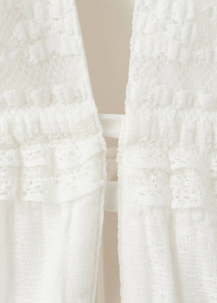 Lace halter top — White