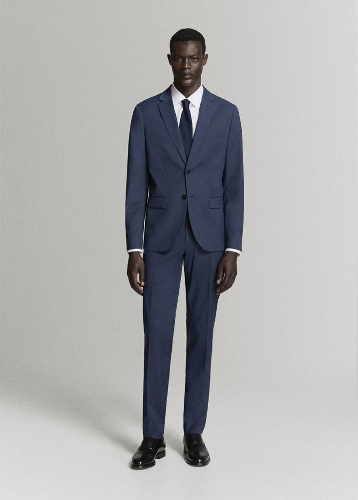 Paris slim fit suit gilet — Ink Blue