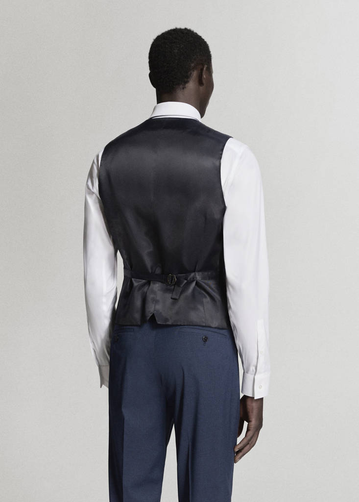Paris slim fit suit gilet — Ink Blue