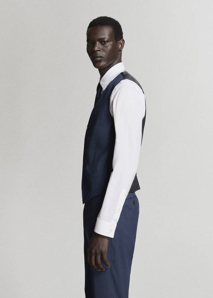 Paris slim fit suit gilet — Ink Blue