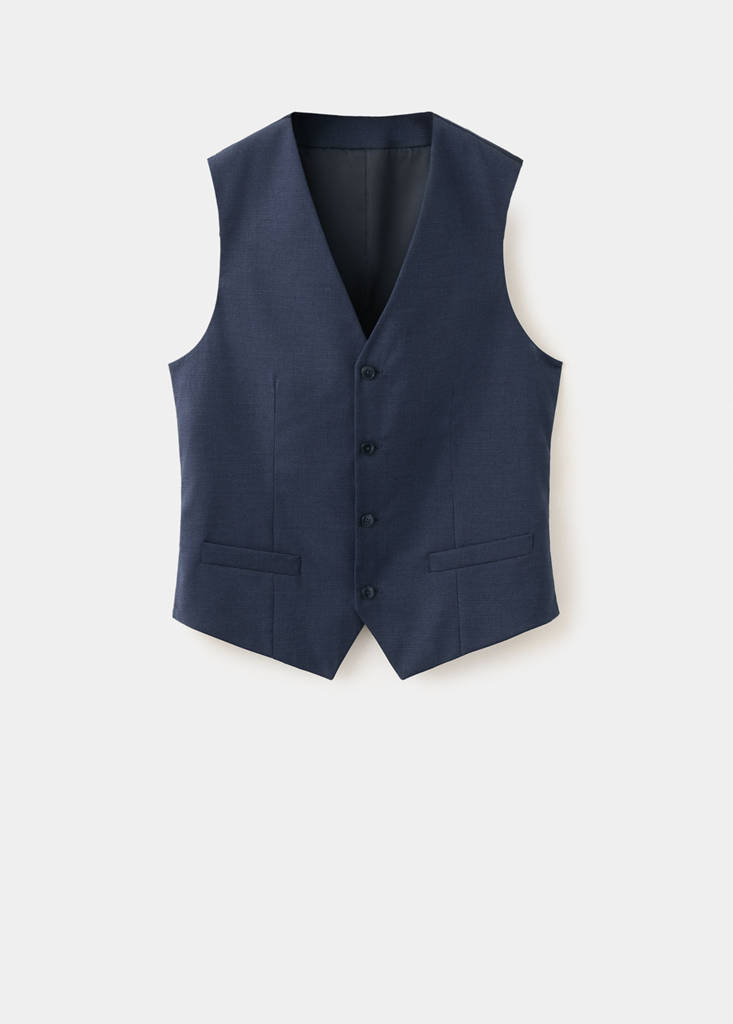 Paris slim fit suit gilet — Ink Blue