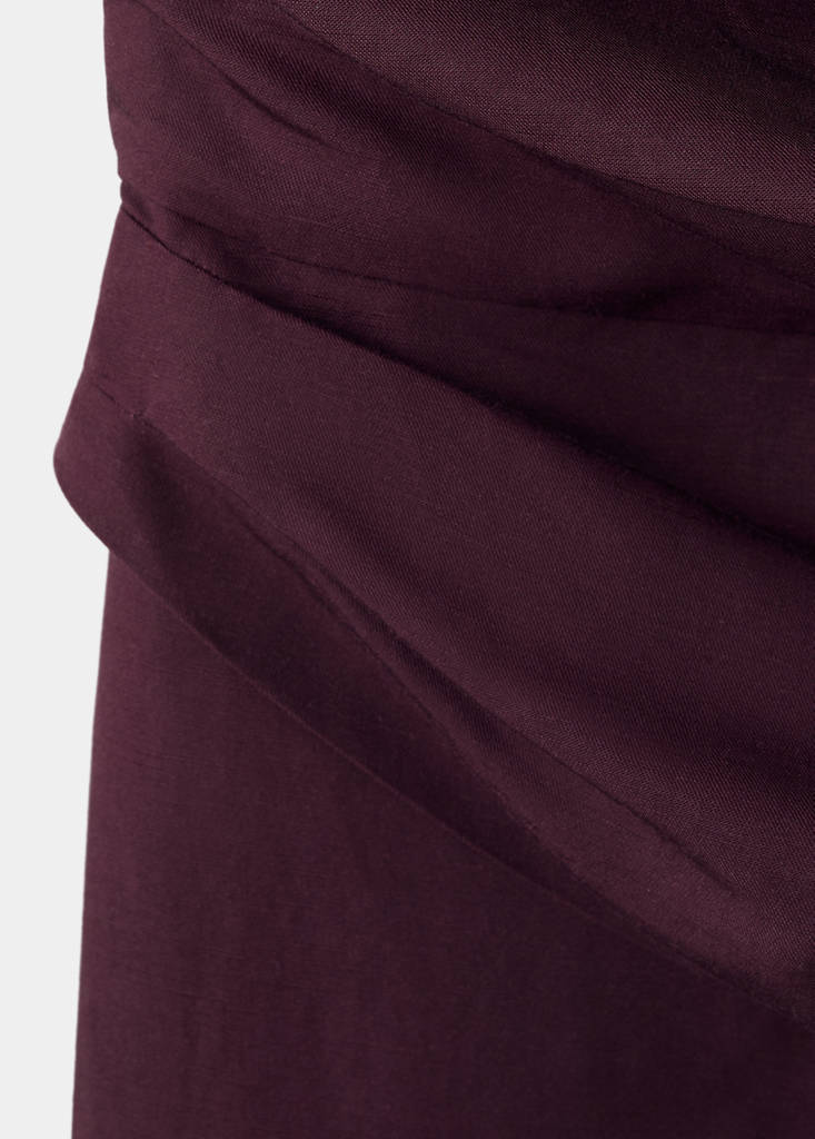 Linen bandeau jumpsuit — Wine