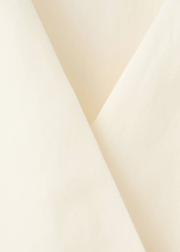 Linen blend cross-over jumpsuit — Ecru