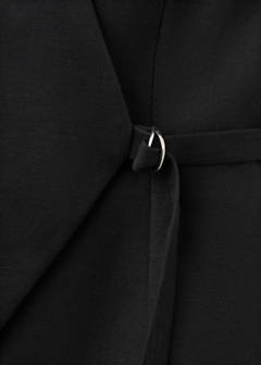 Linen blend cross-over jumpsuit — Black 6
