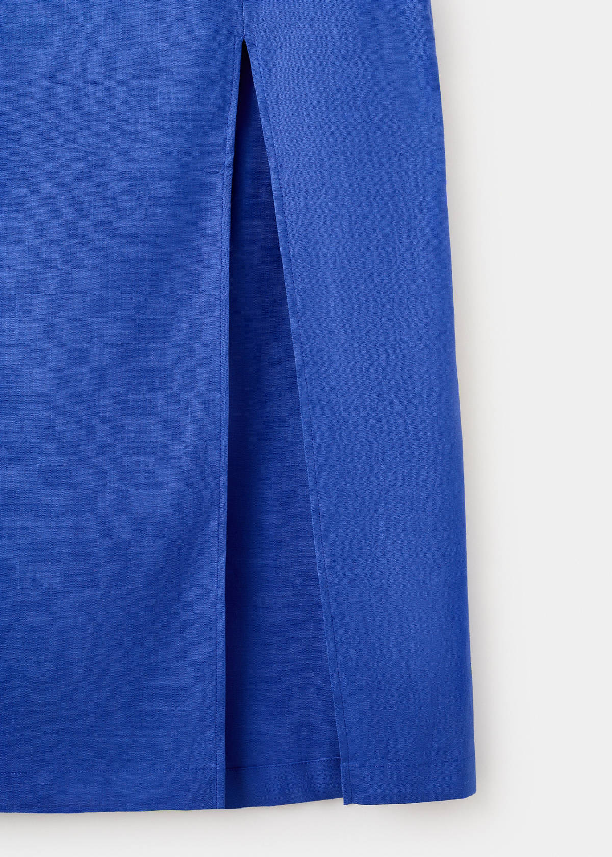 Midi skirt in a linen-cotton blend — Blue
