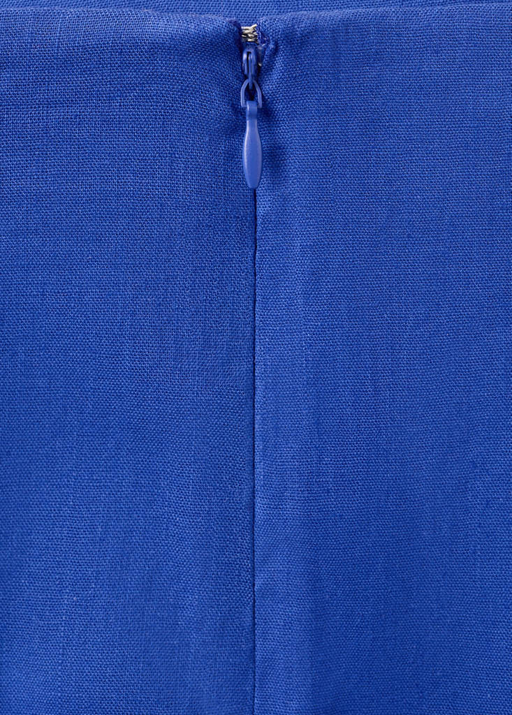 Midi skirt in a linen-cotton blend — Blue