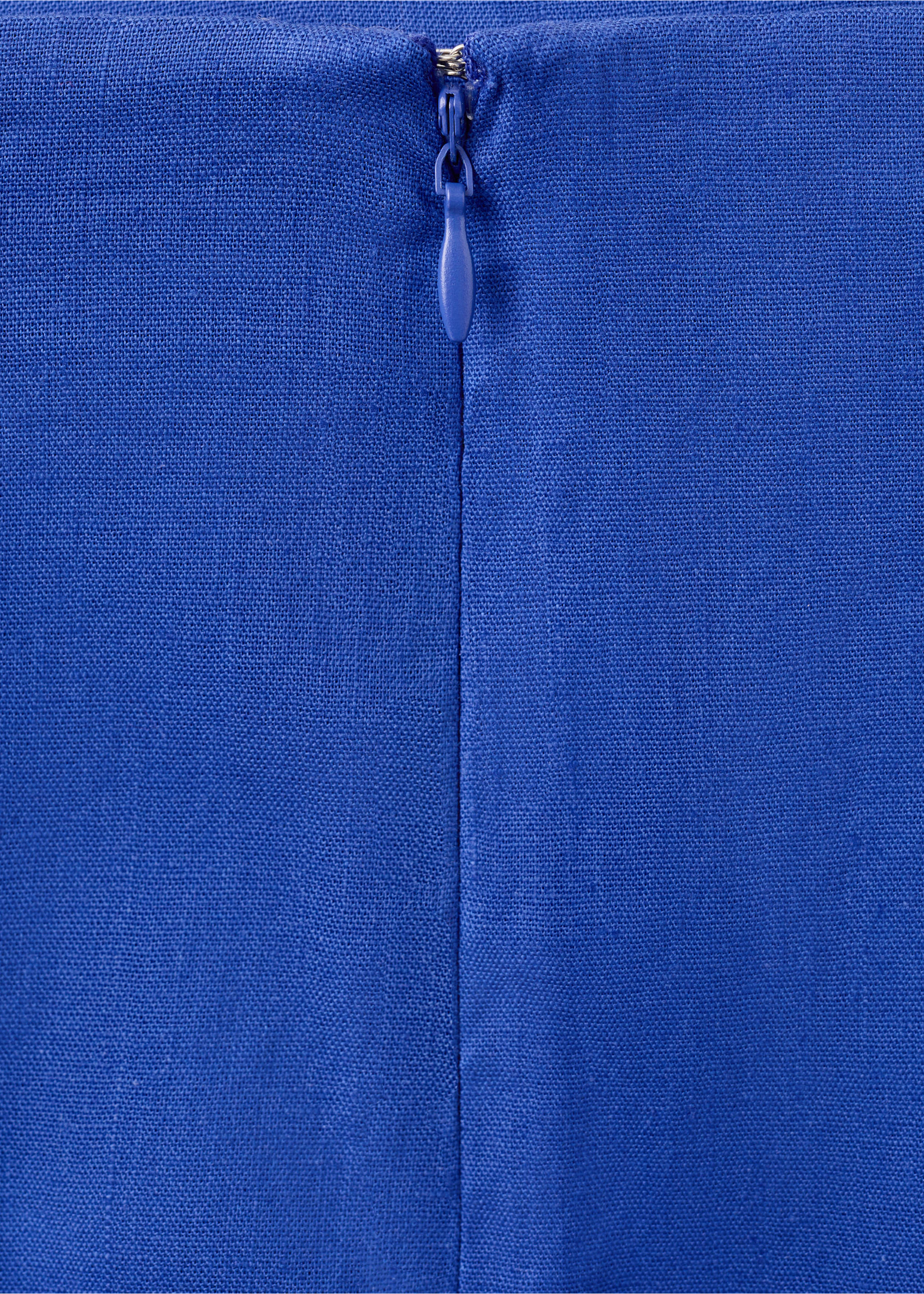 Jupe midi en mélange de lin et coton - Détail de l'article 0, Bleu. Ref: 37091415-00.