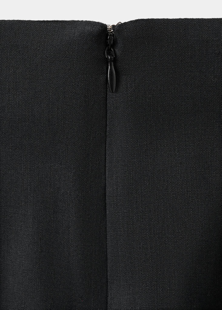 Midi skirt in a linen-cotton blend — Black