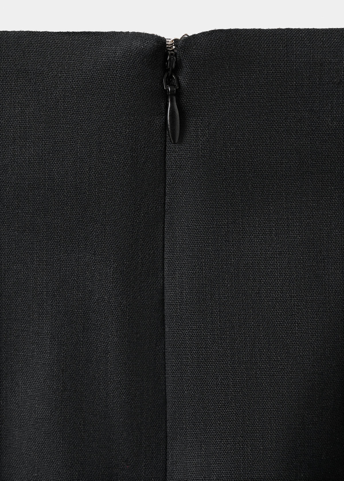 Midi skirt in a linen-cotton blend — Black