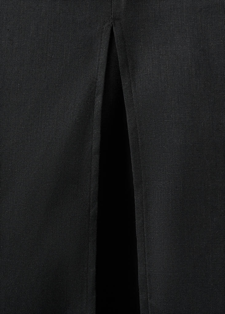 Midi skirt in a linen-cotton blend — Black