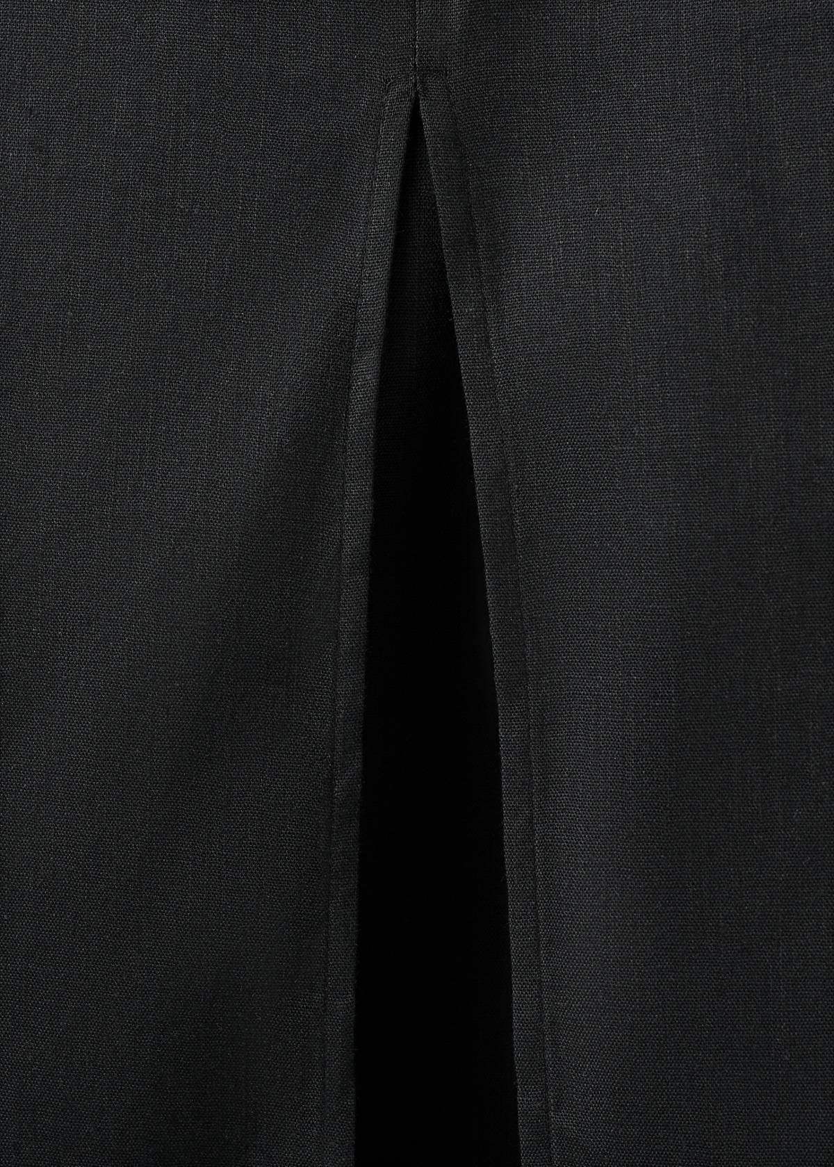 Midi skirt in a linen-cotton blend — Black
