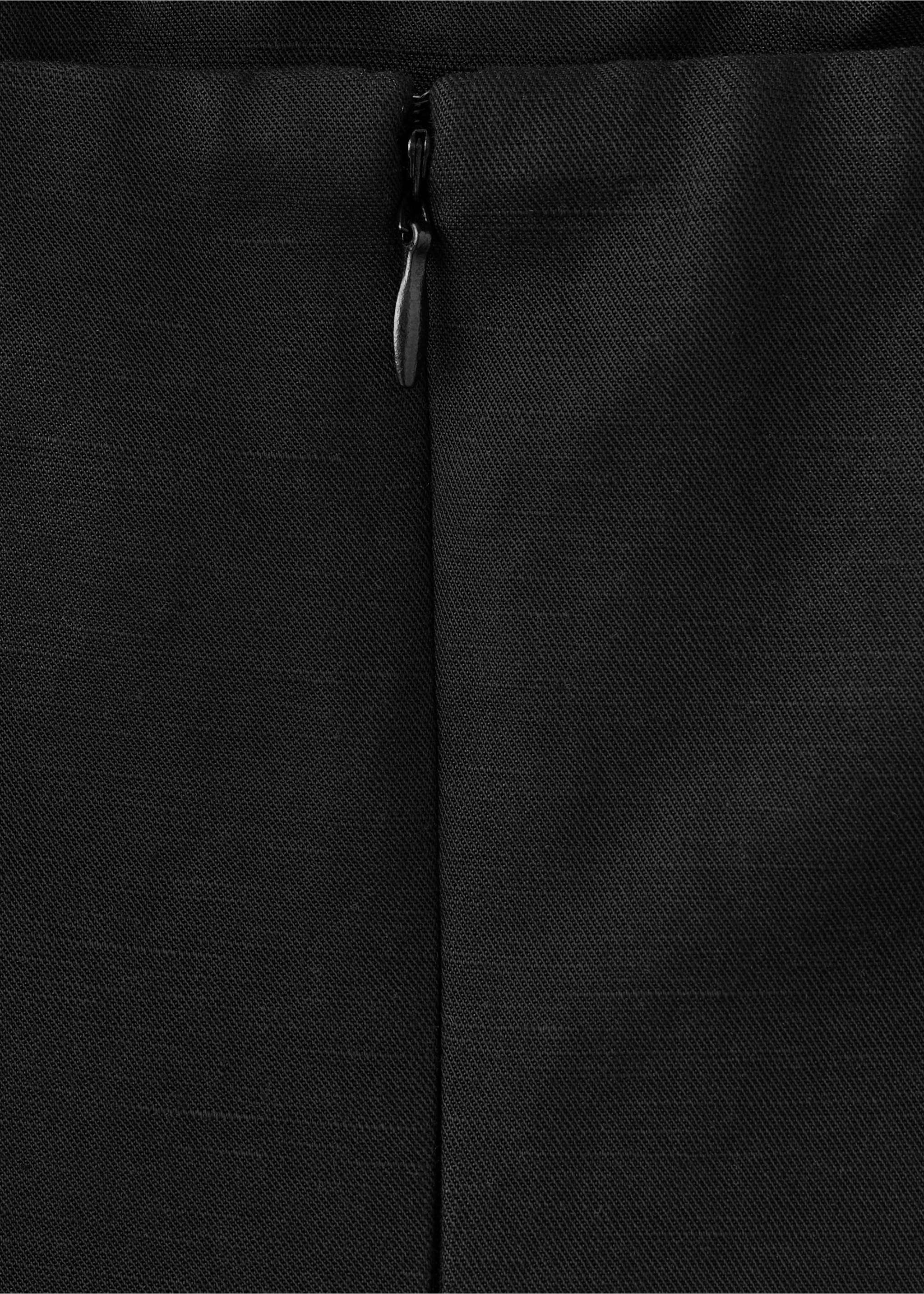 Strapless linen top - Details of the article 8, Black. Ref: 37091416-00.